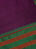 Purple Solid Design Semi Silk Cotton Saree with Contrast Green Border