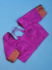 Purple Solid Design Silk Readymade Blouse