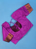 Purple Solid Design Silk Readymade Blouse