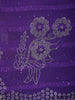 Purple Striped Floral Design Georgette Saree