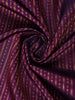 Purple Striped Zari Woven Kanchipuram Silk Saree With Contrast Pink Pallu And Border