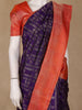 Purple Stripes And Butta Woven Pure Kanchipuram Silk Saree