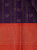 Purple Stripes And Butta Woven Pure Kanchipuram Silk Saree