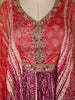 Purple Abstract Design Semi Silk Kaftan Palazzo Suit