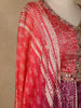 Purple Abstract Design Semi Silk Kaftan Palazzo Suit