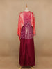 Purple Abstract Design Semi Silk Kaftan Palazzo Suit