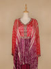 Purple Abstract Design Semi Silk Kaftan Palazzo Suit