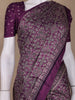 Purple Bandhani-Style Geometric Print Mul Mul Cotton Saree - Diadem