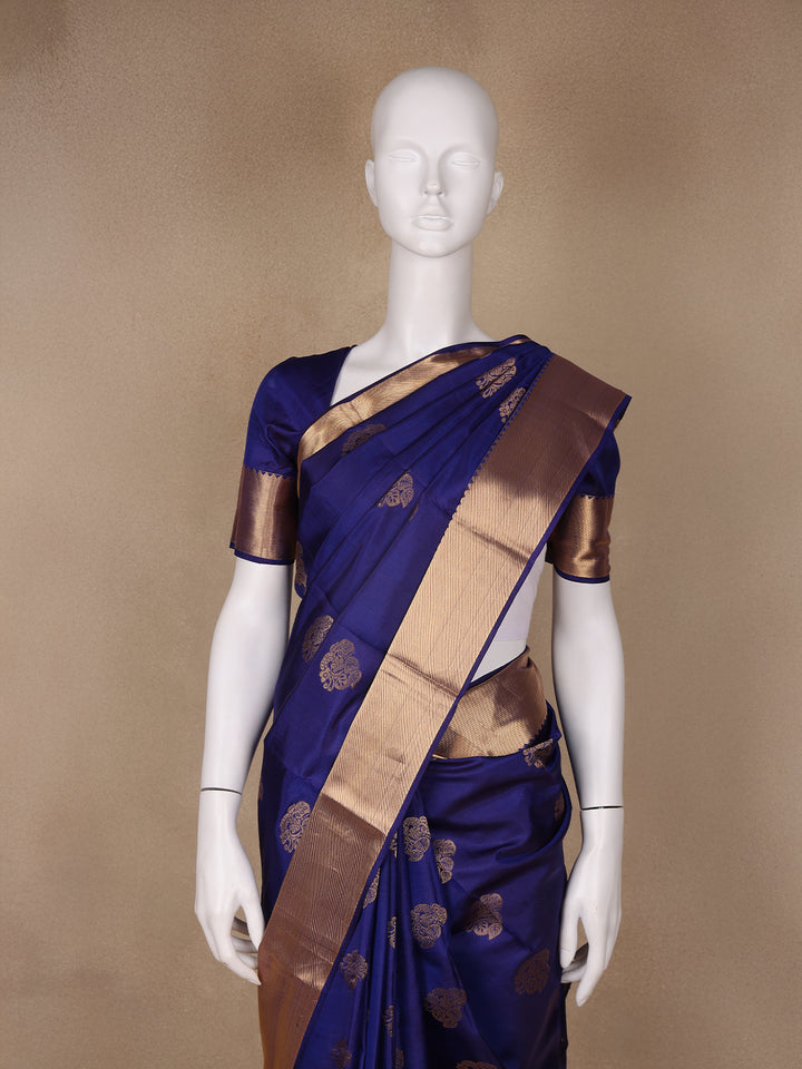 Purple Floral Butta woven Silk Saree - Diadem