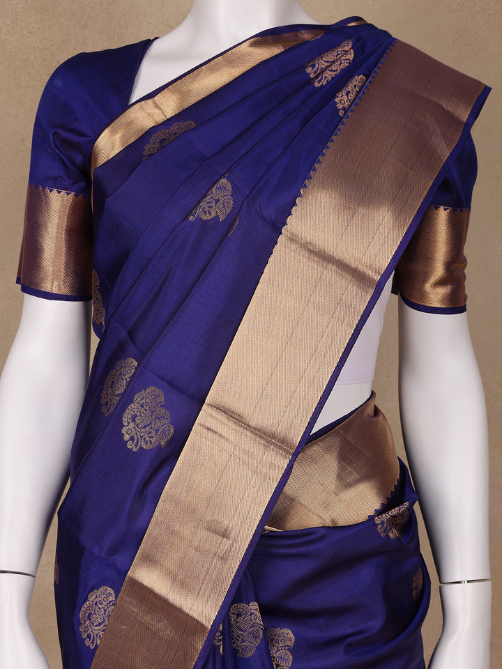 Purple Floral Butta woven Silk Saree - Diadem