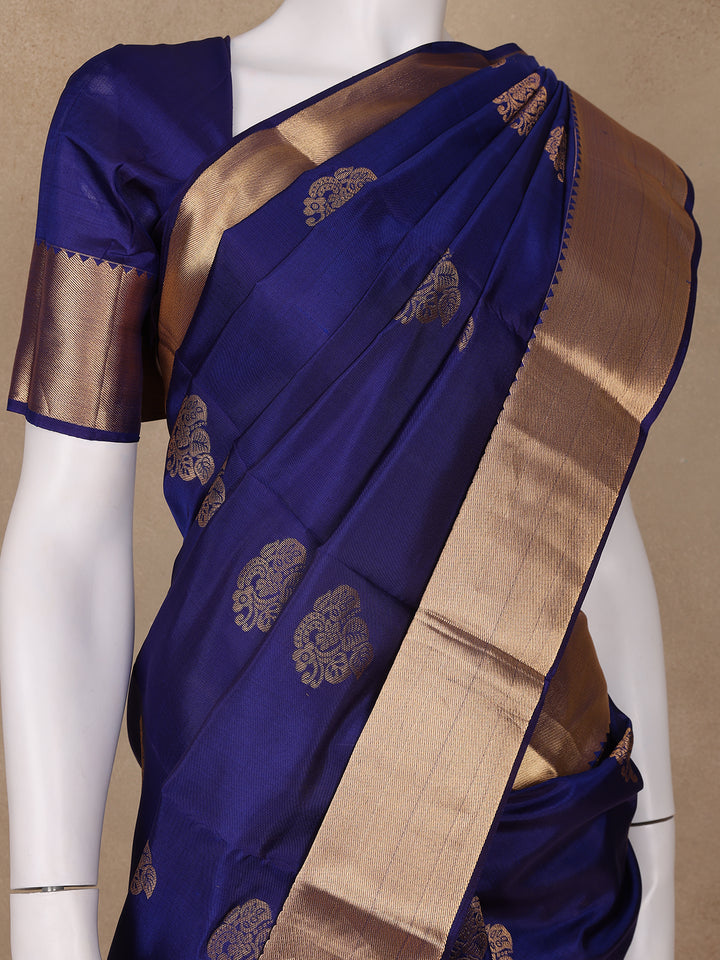Purple Floral Butta woven Silk Saree - Diadem
