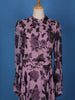 Purple Floral Design Chiffon Partywear Gown - Diadem