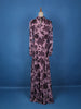 Purple Floral Design Chiffon Partywear Gown - Diadem