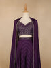Purple Floral Design Crepe Salwar Palazzo Suit - Diadem