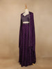 Purple Floral Design Crepe Salwar Palazzo Suit - Diadem