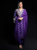 Purple Floral Designed Banarasi Silk Palazzo Salwar Suit