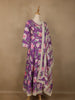 Purple Floral Designed Cotton Anarkali Salwar Suit - Diadem