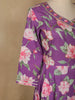 Purple Floral Designed Cotton Anarkali Salwar Suit - Diadem