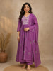 Purple Floral Designed Cotton Salwar