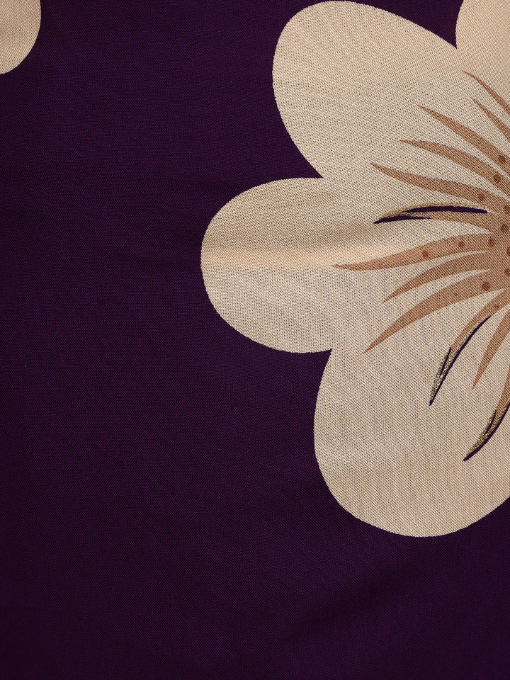 Purple Floral Designed Cotton Salwar Suit - Diadem
