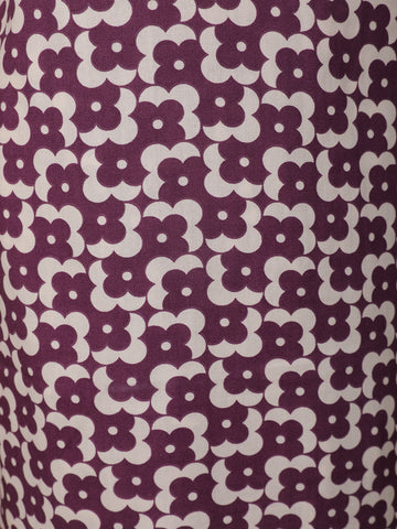 Purple Floral Designed Cotton Salwar Suit - Diadem