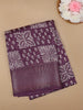 Purple Floral Designed Fancy Cotton Saree - Diadem
