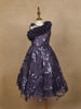 Purple Floral Designed Party Gown for Girls - Diadem