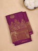 Purple Floral Woven Pure Kanchipuram Silk Saree - Diadem
