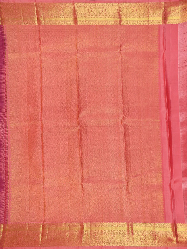 Purple Floral Woven Pure Kanchipuram Silk Saree - Diadem