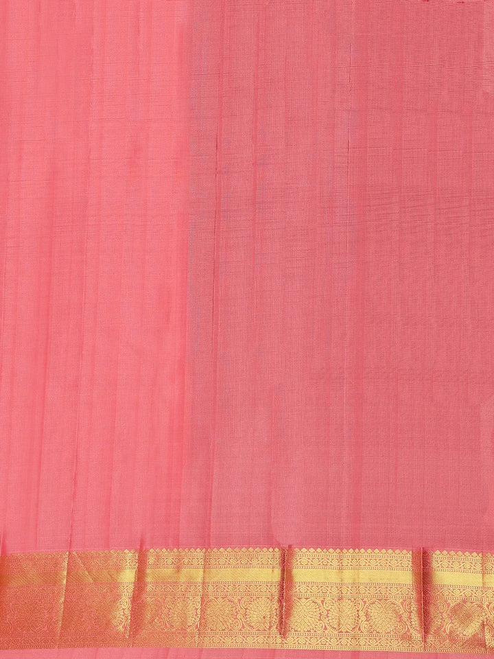 Purple Floral Woven Pure Kanchipuram Silk Saree - Diadem