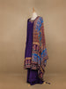 Purple Floral Designed Semi Silk Anarkali Salwar Suit - Diadem