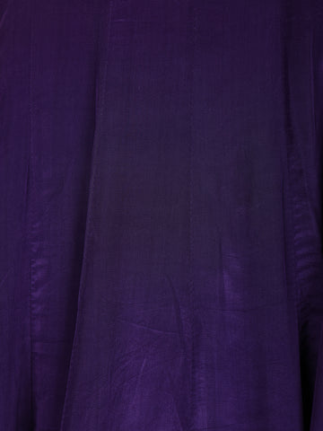Purple Floral Designed Semi Silk Anarkali Salwar Suit - Diadem