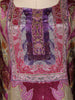 Purple Floral Designed Semi Silk Kaftan Suit
