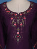 Purple Floral Designed Semi Silk Salwar Suit - Diadem