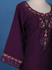 Purple Floral Designed Semi Silk Salwar Suit - Diadem