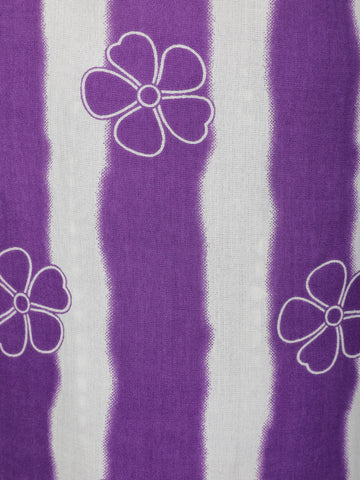 Purple Floral Designed Tie-Dye Rayon Salwar Suit - Diadem