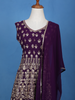 Purple Floral Embroidered Georgette Sharara Salwar Suit - Diadem