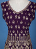 Purple Floral Embroidered Georgette Sharara Salwar Suit - Diadem