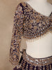 Purple Floral Embroidery Bridal Net Lehenga - Diadem