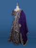 Purple Floral Embroidery Bridal Raw Silk Lehenga - Diadem