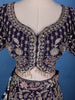 Purple Floral Embroidery Bridal Raw Silk Lehenga - Diadem