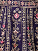 Purple Floral Embroidery Bridal Raw Silk Lehenga - Diadem
