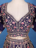 Purple Floral Embroidery Bridal Raw Silk Lehenga - Diadem