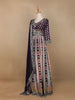 Purple Floral Embroidery Crepe Gown - Diadem