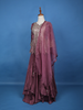 Purple Floral Mirror Zari Embroidery Georgette Lehenga - Diadem