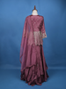 Purple Floral Mirror Zari Embroidery Georgette Lehenga - Diadem