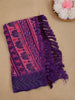 Purple Floral Printed Beaded Synthetic Saree - Diadem