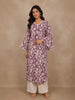 Purple Floral Printed Cotton Salwar With Crochet Lace Detailing