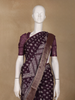 Purple Floral Printed Cotton Saree - Diadem