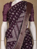Purple Floral Printed Cotton Saree - Diadem